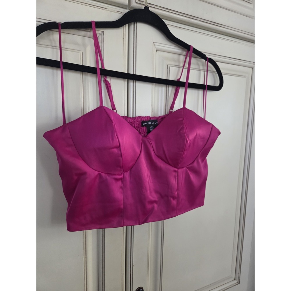 Bustier Corset Top Women's Lg Fushia Sexy Romantic Dance Party 80s 90s Club Vibe